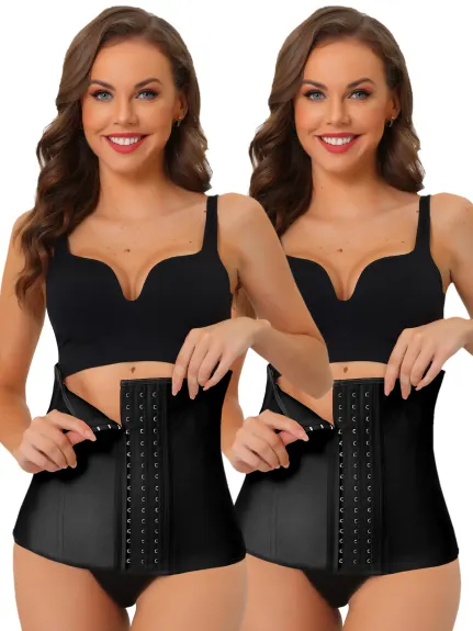 Allegra K- 3 Hooks Waist Cinchers Shapewear Pack