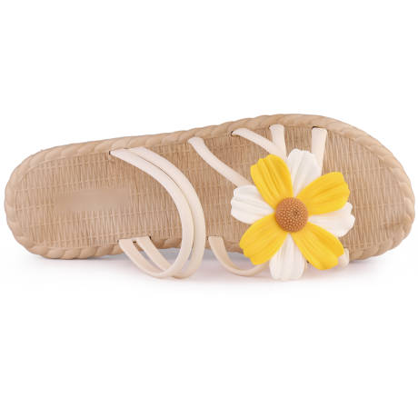 Allegra K - Espadrille Sunflower Beach Flat Slides Sandals