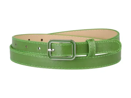 Allegra K- Rectangle Pin Buckle Thin Waist Belt