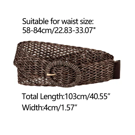 Allegra K - Ceinture fine à boucle ronde en métal