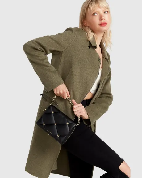 Belle & Bloom NEW FIT Last Chance Wool Blend Moto Coat