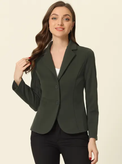 Allegra K- Lapel Collar Stretchy Jacket Suit Blazer
