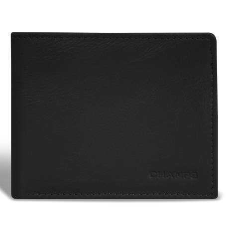 Collection Onyx - Portefeuille bi-fold zippé en cuir