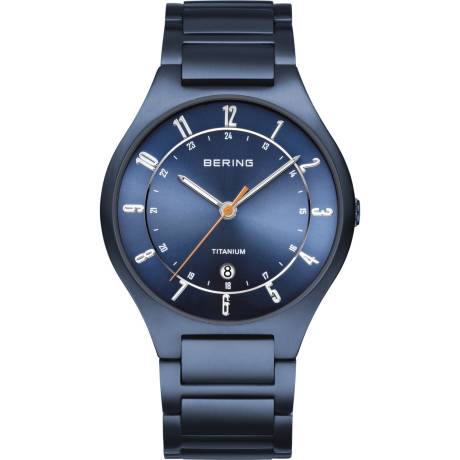 BERING - Montre en titane pour homme de 39 mm en bleu/bleu