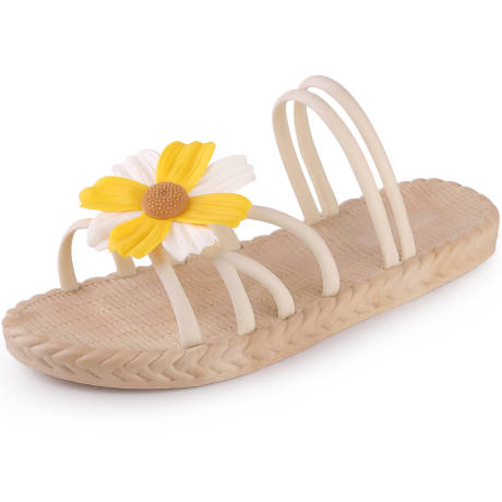 Allegra K - Espadrille Sunflower Beach Flat Slides Sandals