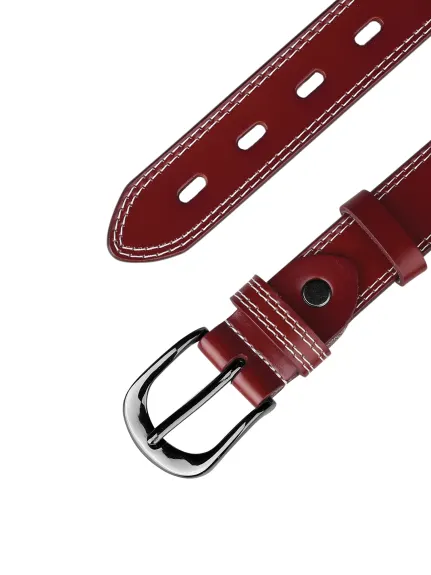 Allegra K- Ceinture en similicuir avec boucle à ardillon en métal