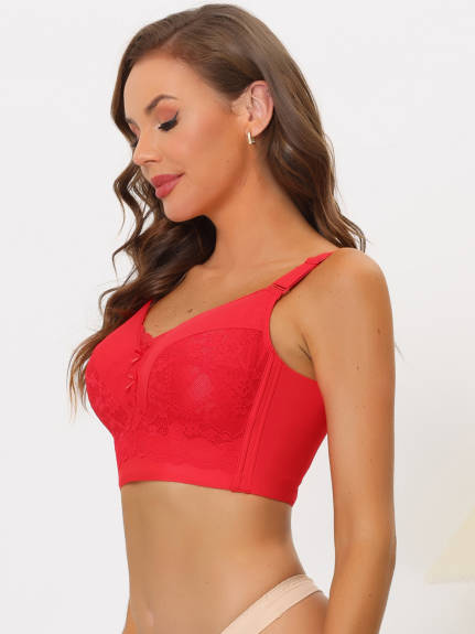 Allegra K- Full Coverage Longline Wirefree Bra Pack, Red