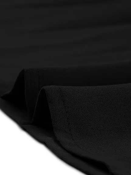 Seta T- Pleated Puff Long Sleeve V Neck Belt Waist Midi Dress
