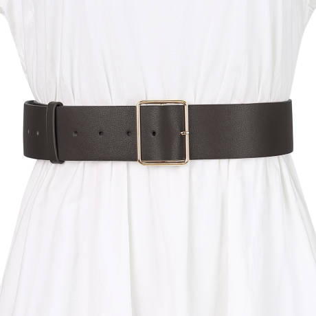 Allegra K- PU Leather Metal Pin Buckle Wide Belt