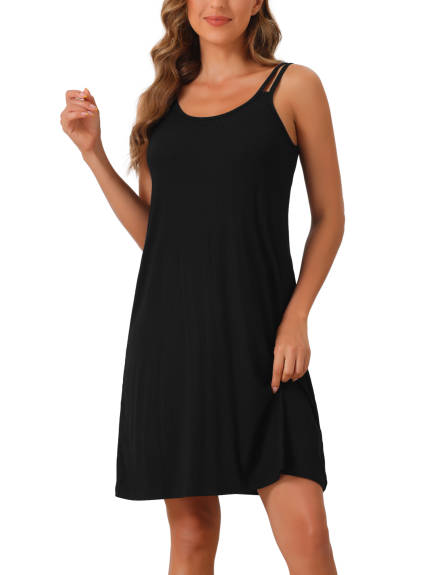 Cheibear - Sleeveless Modal Chemise Dress Nightgown