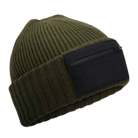 Beechfield - Unisex Adult Zip Patch Beanie