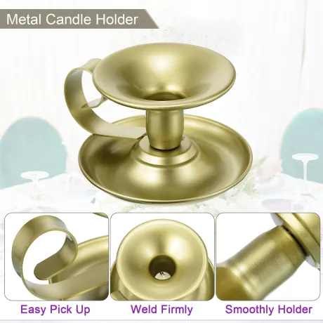 Cheibear- Vintage Style Iron Taper Candle Holder 2pcs