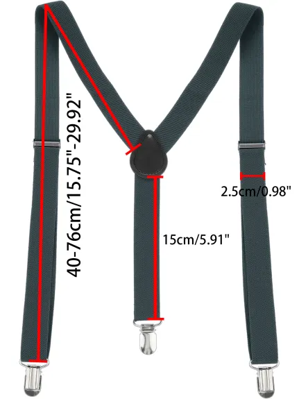 Allegra K- Woman Adjustable Metal Clamp Elastic Suspender Brace