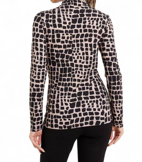 Joseph Ribkoff - Mock Neck Animal Print Top