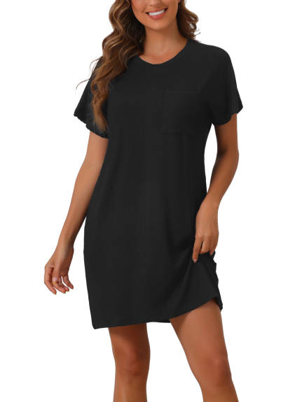 Cheibear - Short Sleeve Casual Nightshirt