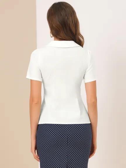 Allegra K- Peter Pan Collar Blouse Shirt