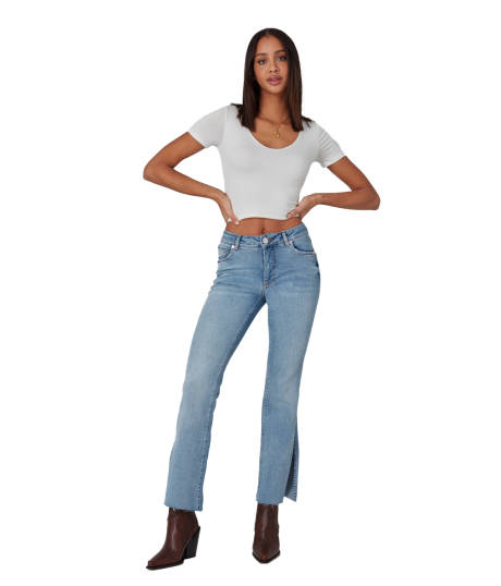 BILLIE-DS Jean bootcut taille haute