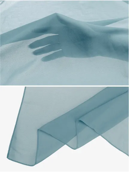 Allegra K- Écharpe longue transparente en mousseline de soie douce et unie pour femme