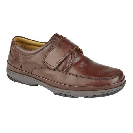 Roamers - - Chaussures élégante en cuir pour pied large - Homme