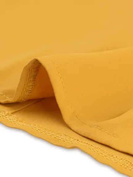 Allegra K- Chemise chemisier à manches courtes de couleur contrastée pour femme