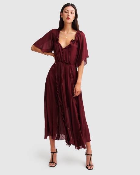 Belle & Bloom Amour Amour Ruffled Midi Dress