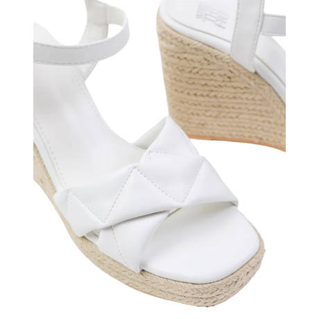 Where's That From - Womens/Ladies Lima PU Crossover Strap Padded Espadrilles