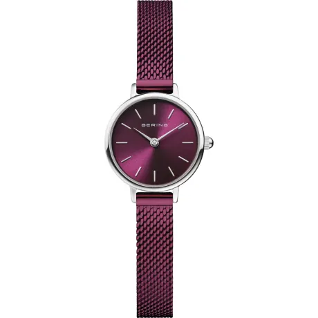 BERING - Montre classique pour femme en acier inoxydable de 22 mm en or rose/vert