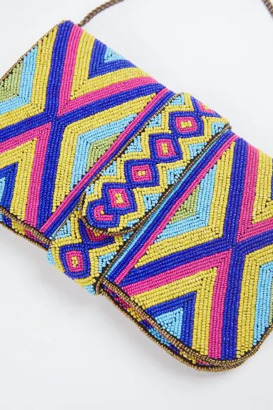 ETHNiQUE - Heera Handmade Beaded Shoulder Clutch Bag