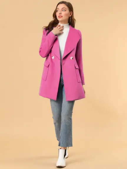 Allegra K- Trench-coat long ceinturé à revers et col châle