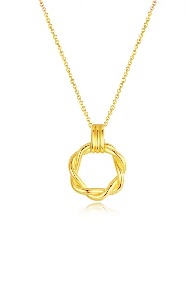 Classicharms-Eléa Twisted Hoop Pendant Necklace