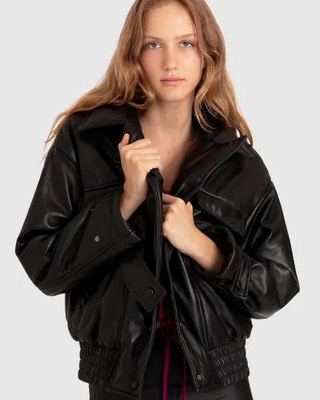 Belle & Bloom Love Drunk Leather Bomber