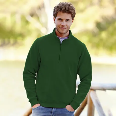 Fruit of the Loom - Mens Premium 70/30 Zip Neck Sweatshirt