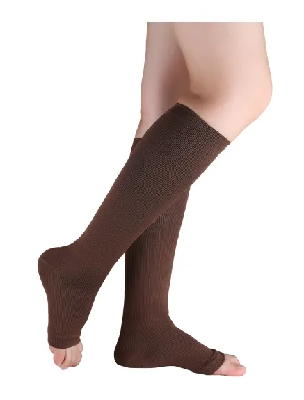 Allegra K- Unisex Breathable Toeless Compression Knee High Socks