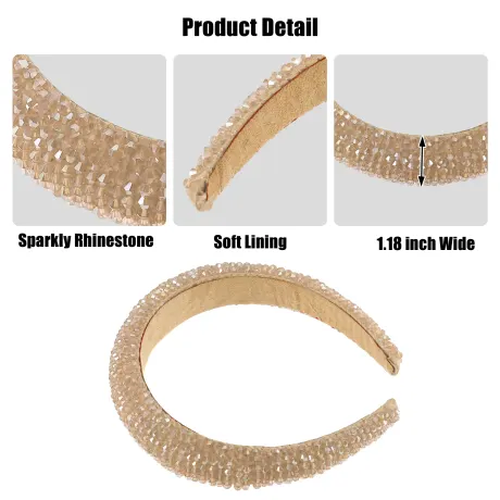 Unique Bargains- Rhinestone Bling Padded Headband Hairband