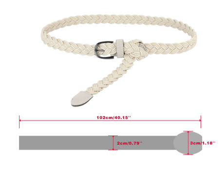 Allegra K- Adjustable Thin Braided Rope Faux Leather Belt