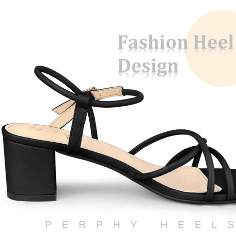 Allegra K- Strappy Open Toe Slingback Low Heel Sandals