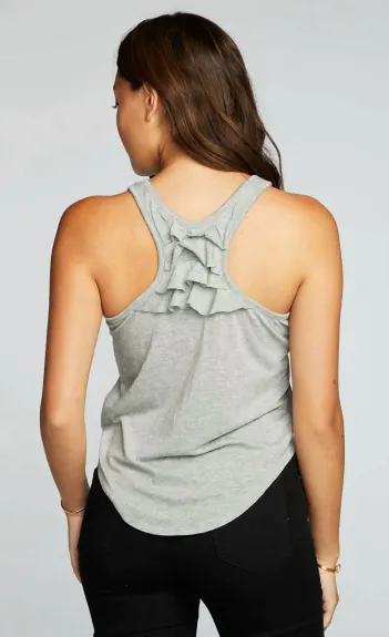 Chaser - Rpet Vintage Jersey Shirttail Ruffle Racerback Tank