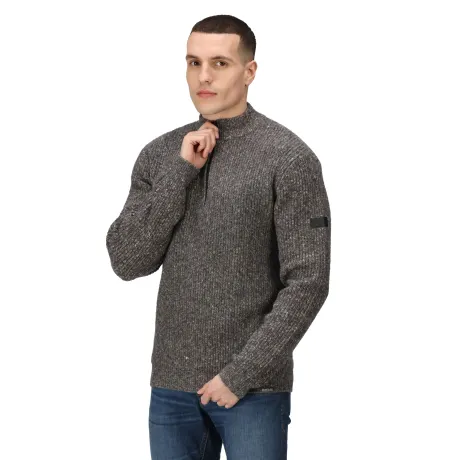 Regatta - Mens Solomon Marl Knitted Zip Neck Sweatshirt