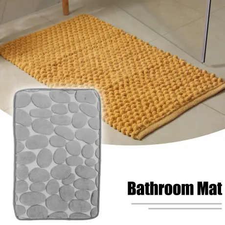 Unique Bargains- Bathroom Rug Mat Cobblestone Pattern