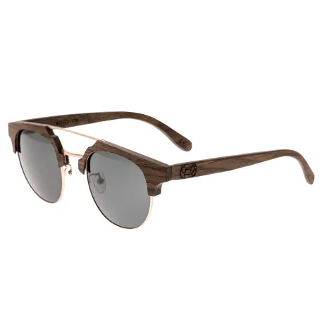 Earth Wood - Kai Polarized Sunglasses - Brown Stripe/Gold