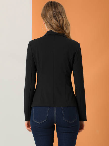 Allegra K- Lapel Collar Stretchy Jacket Suit Blazer