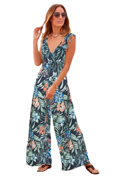 Lascana-Printed V-neck Jumpsuit