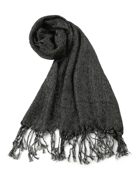 Unique Bargains- Unisex Shiny Shawl Wrap Scarf with Tassel