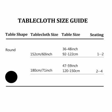 PiccoCasa- Seamless Waterproof Vinyl Round Tablecloth 60" Dia