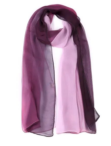 Allegra K- Long Chiffon Gradient Color Wrap Scarf