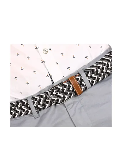 Unique Bargains- Unisex Canvas Elastic Fabric Woven Stretch Braided Belt