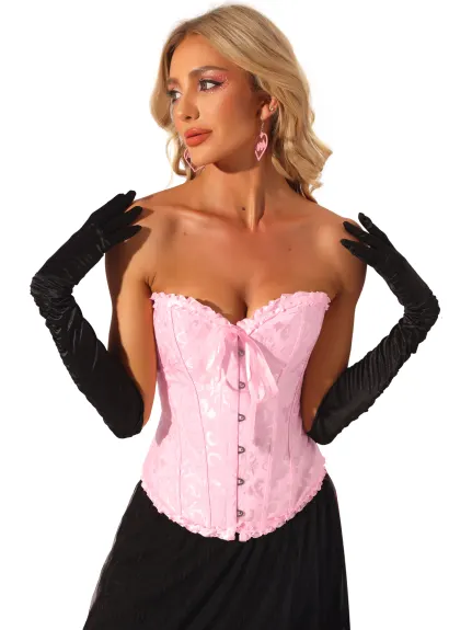 Allegra K- Haut corset bustier désossé à lacets
