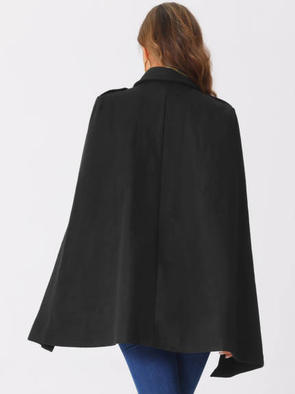 INSPIRE CHIC - Cape Sleeve Double Breasted Cloak Coat