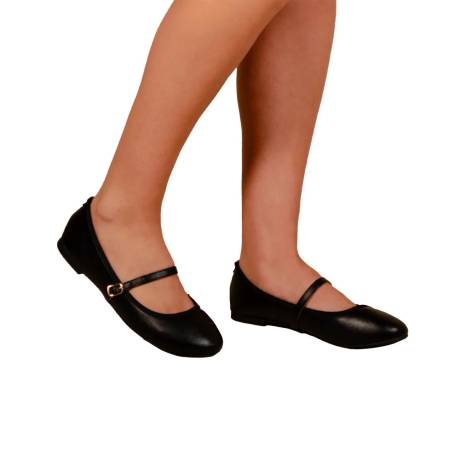 Where's That From - Womens/Ladies Josie Faux Leather Straps Ballerina Flats