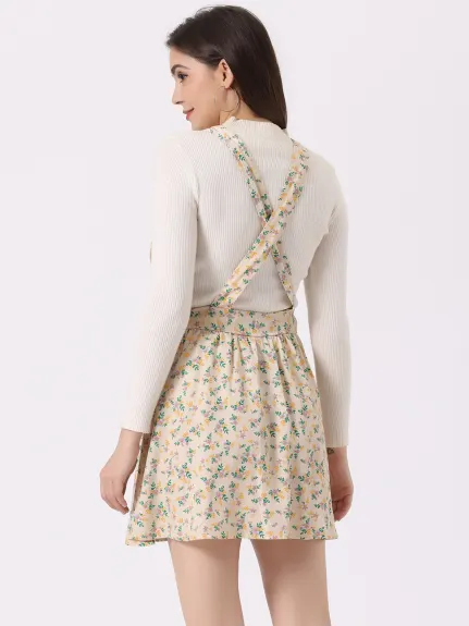 Allegra K - Mini-robe salopette à bretelles réglables